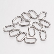 10pc Oval Iron Jump Rings, Close but Unsoldered Jump Rings, Platinum 11x6mm