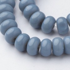 Glass Beads Strands, 6x4mm Rondelle, Dyed, Grey