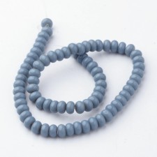 Glass Beads Strands, 6x4mm Rondelle, Dyed, Grey