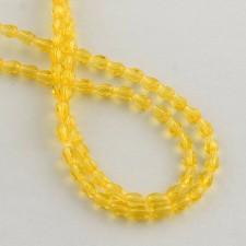 Transparent Glass Bead Strands, Faceted, Drop, 5x3mm - Yellow