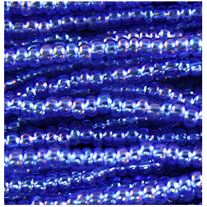 Preciosa Czech Seed Beads SILVERLINED 11/0 - AB Rainbow Sapphire Blue (Full Hank)