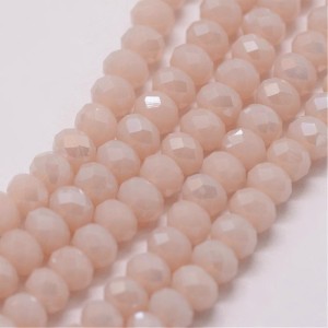 12" Strand 150pc Aprox - 3x2mm Rainbow Plated Bisque Faceted Rondelle Beads