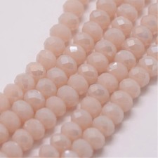 3x2mm Rainbow Plated Bisque Faceted Rondelle Beads - 12" Strand
