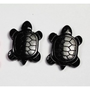 Black Turtle Resin Flatback Cabochon 27x20mm