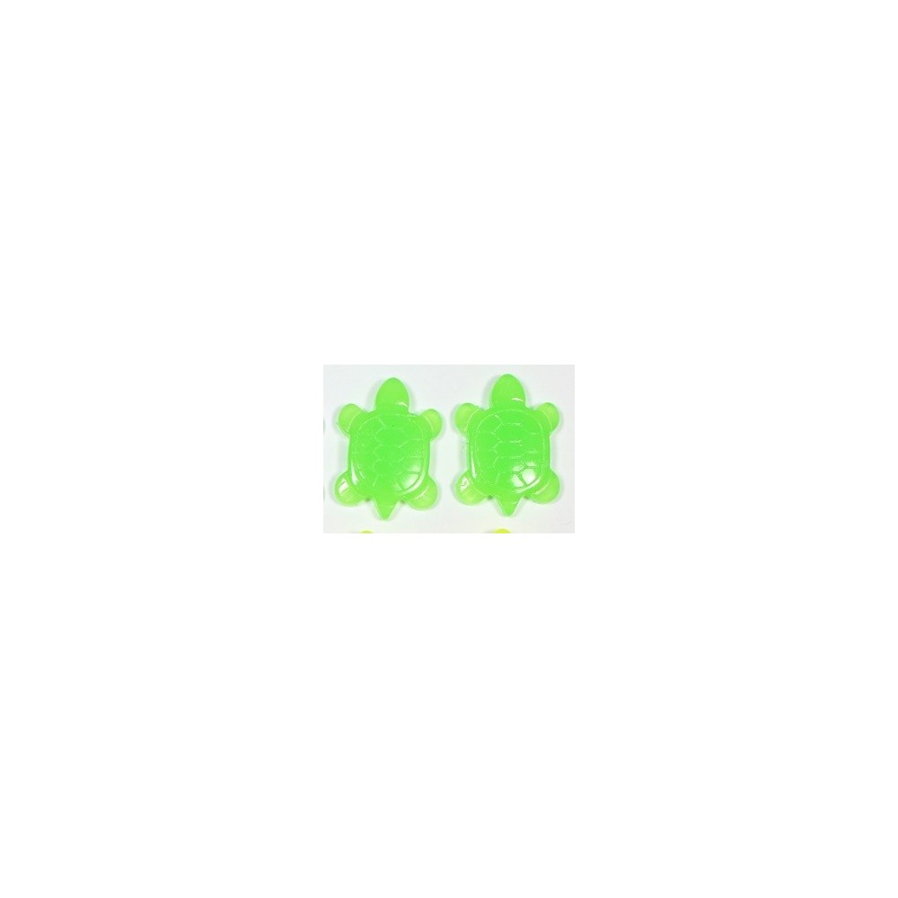 Neon Green Turtle Resin Flatback Cabochon 27x20mm