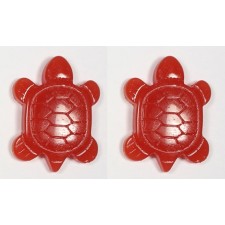 2pc Red Turtle Resin Flatback Cabochon 27x20mm