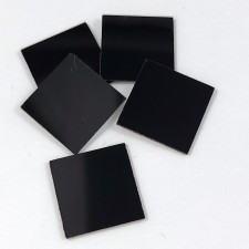 10pc 25mm Square Self Adhesive Acrylic Mirror in Black