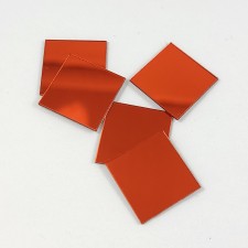 10pc 25mm Square Self Adhesive Acrylic Mirror in Red
