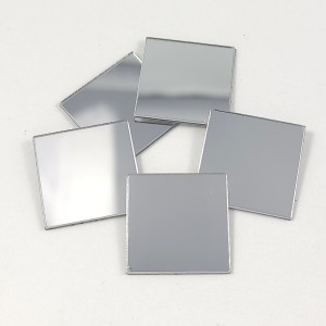 10pc 25mm Square Self Adhesive Acrylic Mirror in Silver