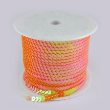 Sequins Paillette by the strand 6mm By the Yard  - AB Orange