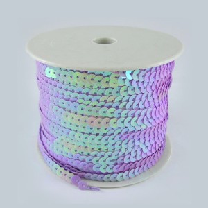 Sequins Paillette by the strand 6mm 5 Yards  - AB Lt. Purple
