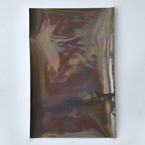 Holographic Vinyl Backing Fabric Material 20cm x 15cm- Brown