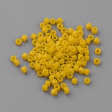 Opaque Yellow Glass Barrel Seed Beads 10g bag