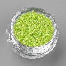 Matte Lime Green Glass Barrel Seed Beads 10g bag