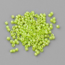 Matte Lime Green Glass Barrel Seed Beads 10g bag