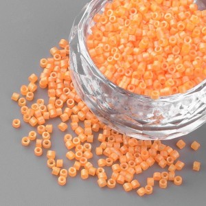 Matte Orange Glass Barrel Seed Beads 10g bag