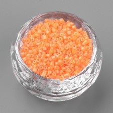 Matte Orange Glass Barrel Seed Beads 10g bag