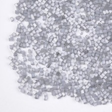 Satin Cats Eye Grey Glass Barrel Seed Beads 10g bag