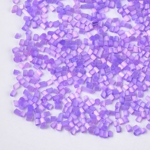 Satin Cats Eye Glass Barrel Seed Beads 10g bag Med Purple 