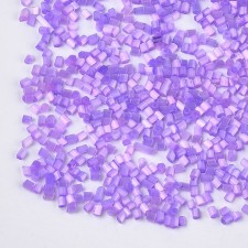 Satin Cats Eye Glass Barrel Seed Beads 20g bag Med Purple
