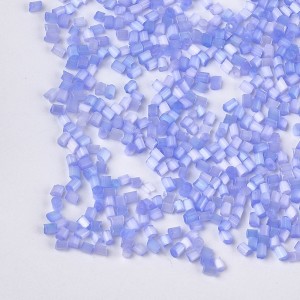 Satin Cats Eye Glass Barrel Seed Beads 10g bag Cornflower Blue