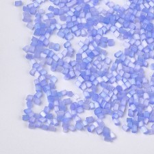 Satin Cats Eye Glass Barrel Seed Beads 20g bag Cornflower Blue
