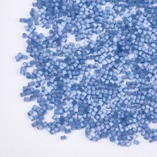 Satin Cats Eye Glass Barrel Seed Beads 10g bag Steel Blue