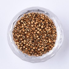 Metallic Copper Glass Barrel Seed Beads 10g bag