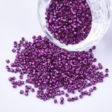 Glass Cylinder Seed Beads - 11/0 Metallic Violet Red - 10g bag