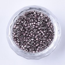 Metallic Rosy Brown Glass Barrel Seed Beads 10g bag