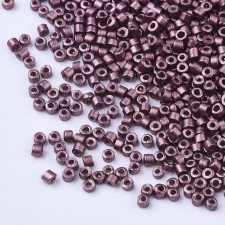 Metallic Sienna Glass Barrel Seed Beads 10g bag