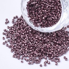 Metallic Sienna Glass Barrel Seed Beads 10g bag