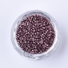 Metallic Sienna Glass Barrel Seed Beads 10g bag