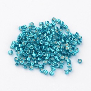 Metallic Matte Iris BlueGlass Barrel Seed Beads 10g bag