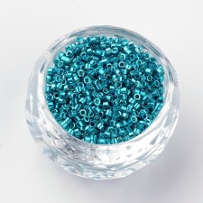 Metallic Matte Iris BlueGlass Barrel Seed Beads 10g bag