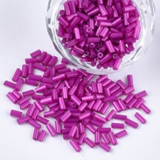 Glass Bugle Beads: 5mm Magenta 20g