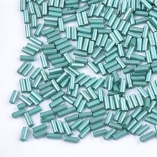 Glass Bugle Beads: 5mm Dark Cyan 20g