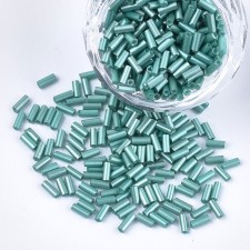 Glass Bugle Beads: 5mm Dark Cyan 20g