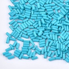 5mm Glass Bugle Beads: Deep Sky Blue 20g