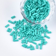 Glass Bugle Beads: 5mm Medium Turquoise 20g