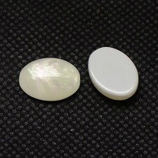 10pc  Imitation Shell Oval Acrylic Gem 14x10mm