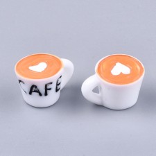6pc Miniature Coffee Cup Resin Mini Charm 24x16x18mm