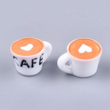 6pc Coffee Cup Resin Flatback Charm 24x16x18mm