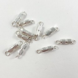 10pc Silver Plated Barrel Clasps for Necklaces or Bracelet. 