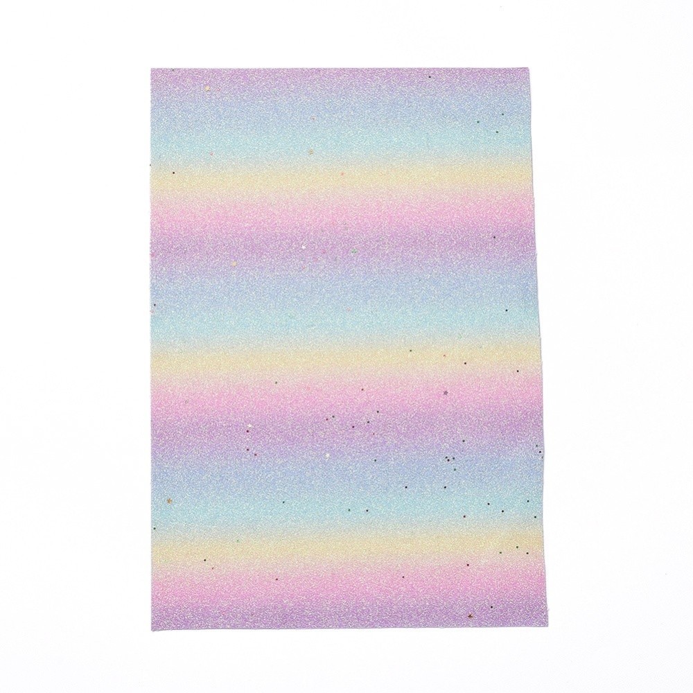 8x6 Rainbow Glitter Vinyl Backing Fabric Material 1 Sheet