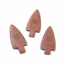 1pc Carved Poplar Wood Arrow Cabochon 64x27x4mm