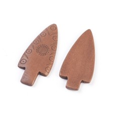 1pc Carved Poplar Wood Arrow Cabochon 64x27x4mm