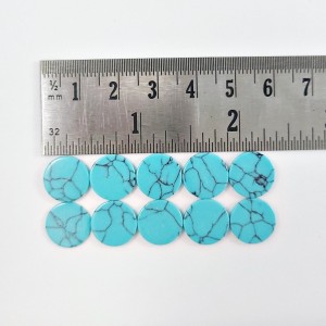 10pc Synthetic Turquoise Cabochons Round 12x2mm