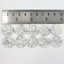 10pc White Turquoise Cabochons Round Synthetic 20x2mm