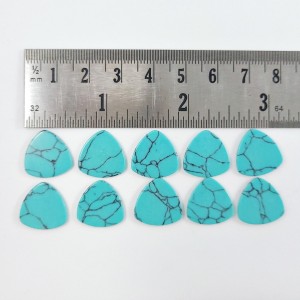 Synthetic Turquoise Cabochons Guitar Pick Shape 15x15mm